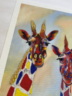 Giraffes Let's Stick Our Necks Out | Fine Art Reproduction | Multiple Sizes | Sally McLean Artist