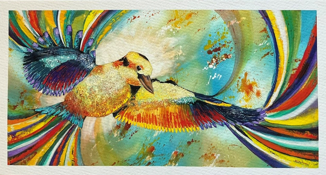Kookaburra In Flight | Fine Art Reproduction | Multiple Sizes | Sally McLean Artist