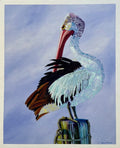 Pelican Pete fine art reproduction print by Sally McLean Artist, Australian wildlife art