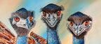 Emu Trio | Acrylic Original Artwork | Australian Wildlife Art