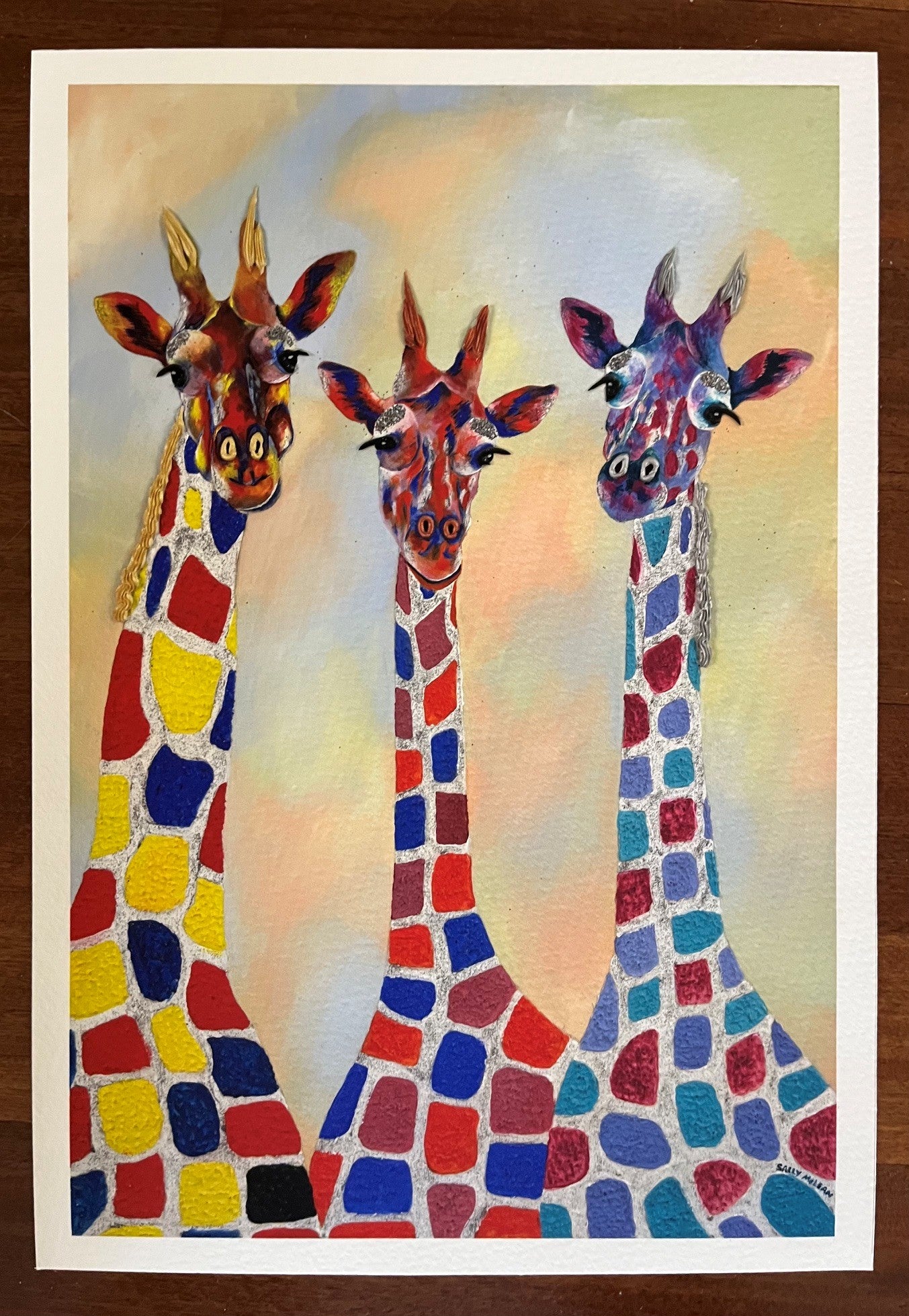 Giraffes - Lets Stick Our Necks Out - Art Print