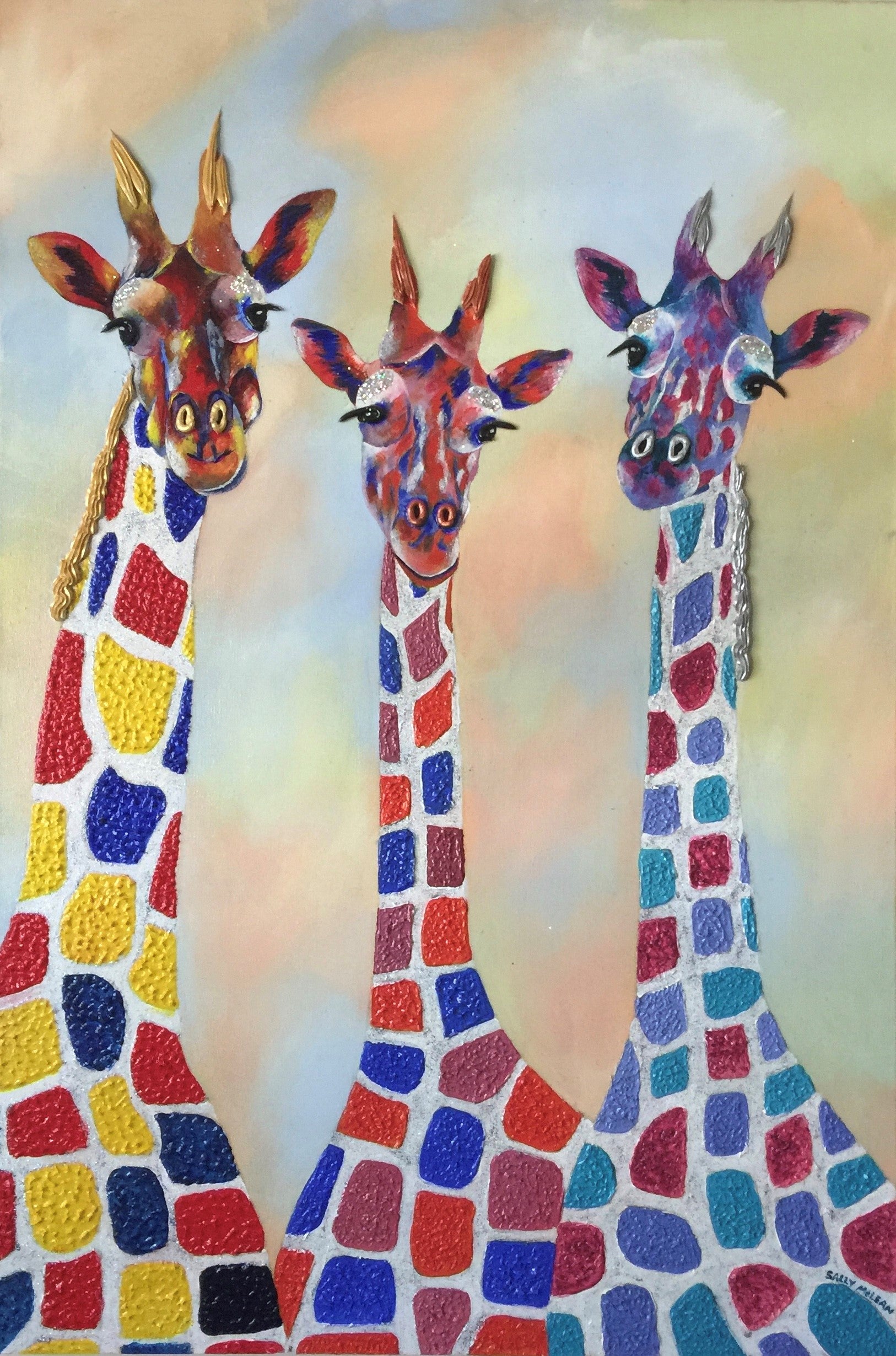 Giraffes - Lets Stick Our Necks Out - Art Print