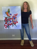 Lorikeets In Blossom | Acrylic Original Artwork | Australian Wildlife Art