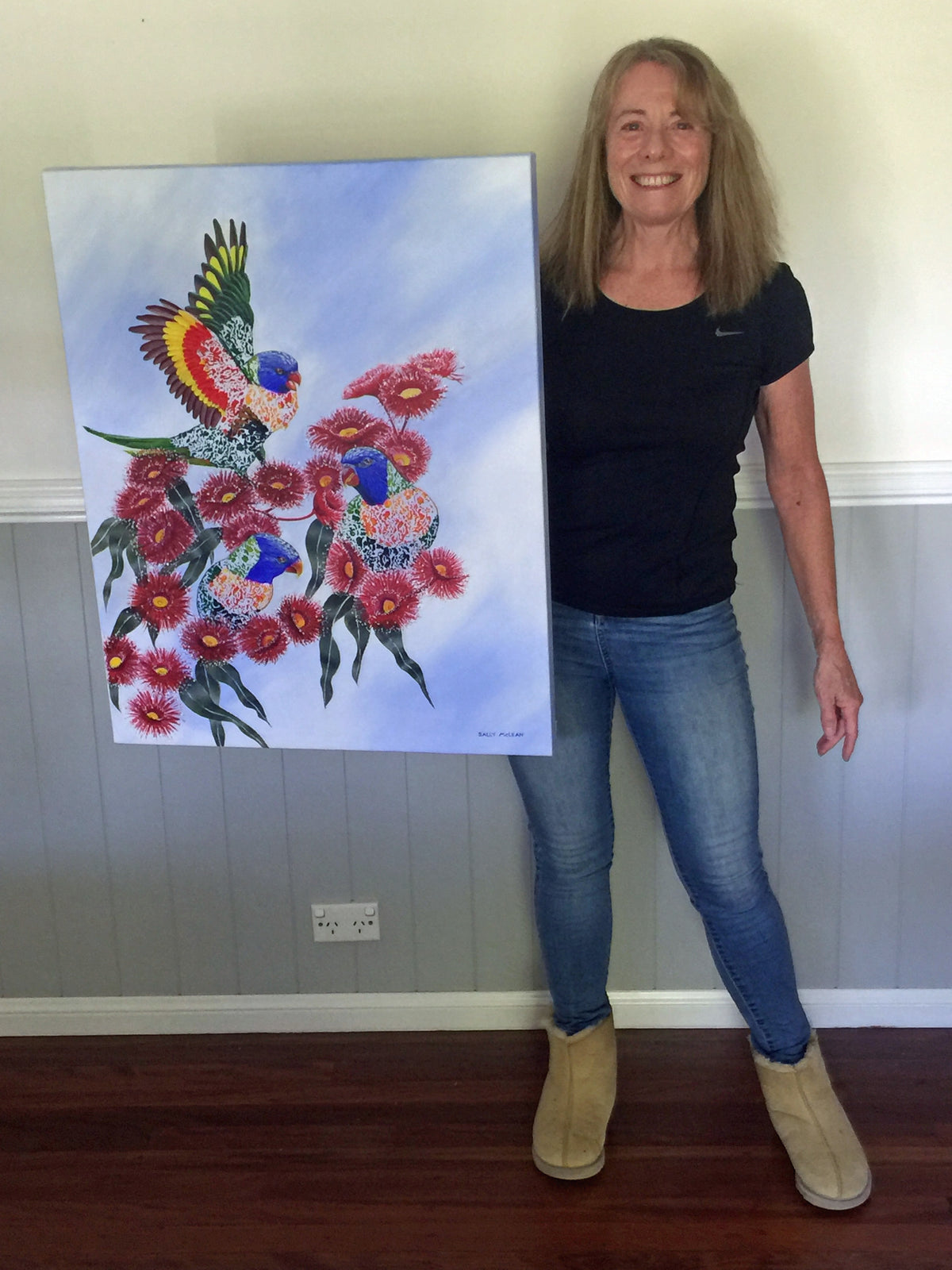 Lorikeets In Blossom | Acrylic Original Artwork | Australian Wildlife Art