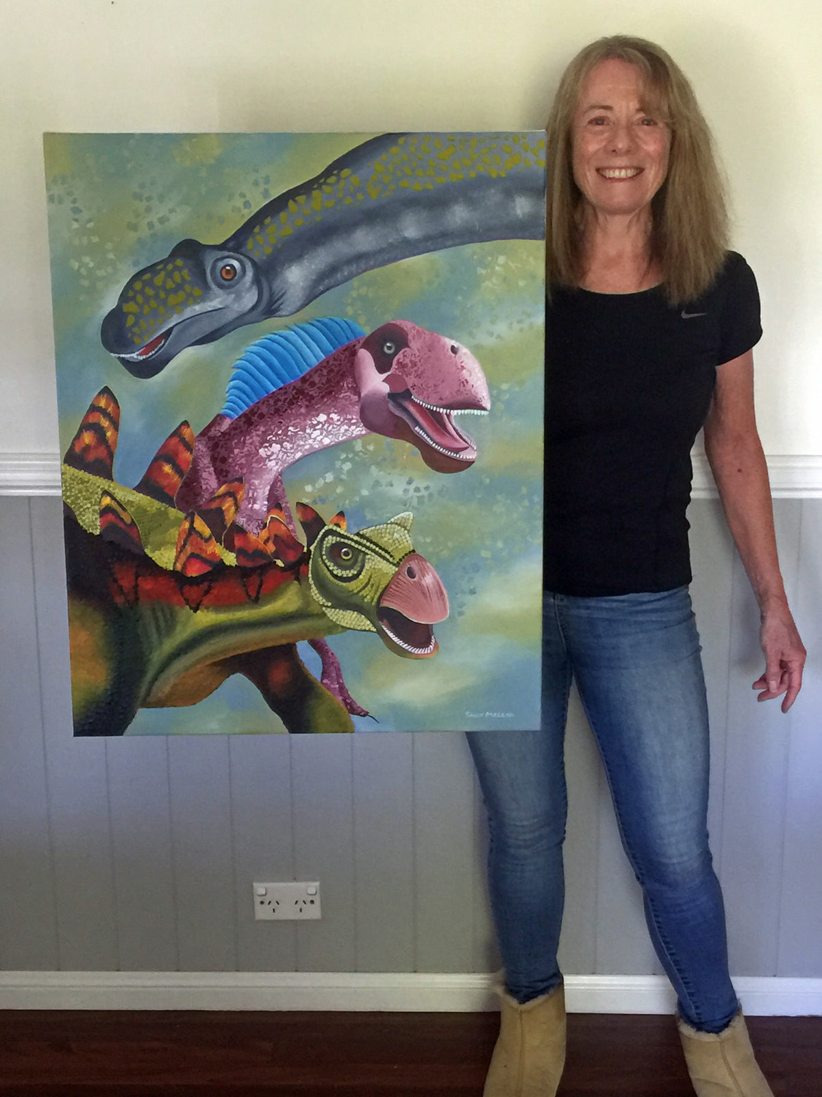 Dino Mania | Acrylic Original Artwork | Sally McLean Artist