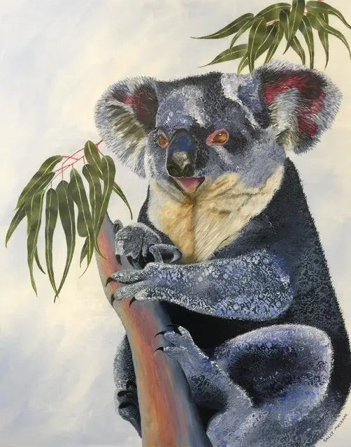 Koala acrylic original artwork by Sally McLean Artist, Australian wildlife art