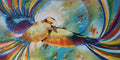 Kookaburra In Flight acrylic original artwork by Sally McLean Artist, Australian wildlife art