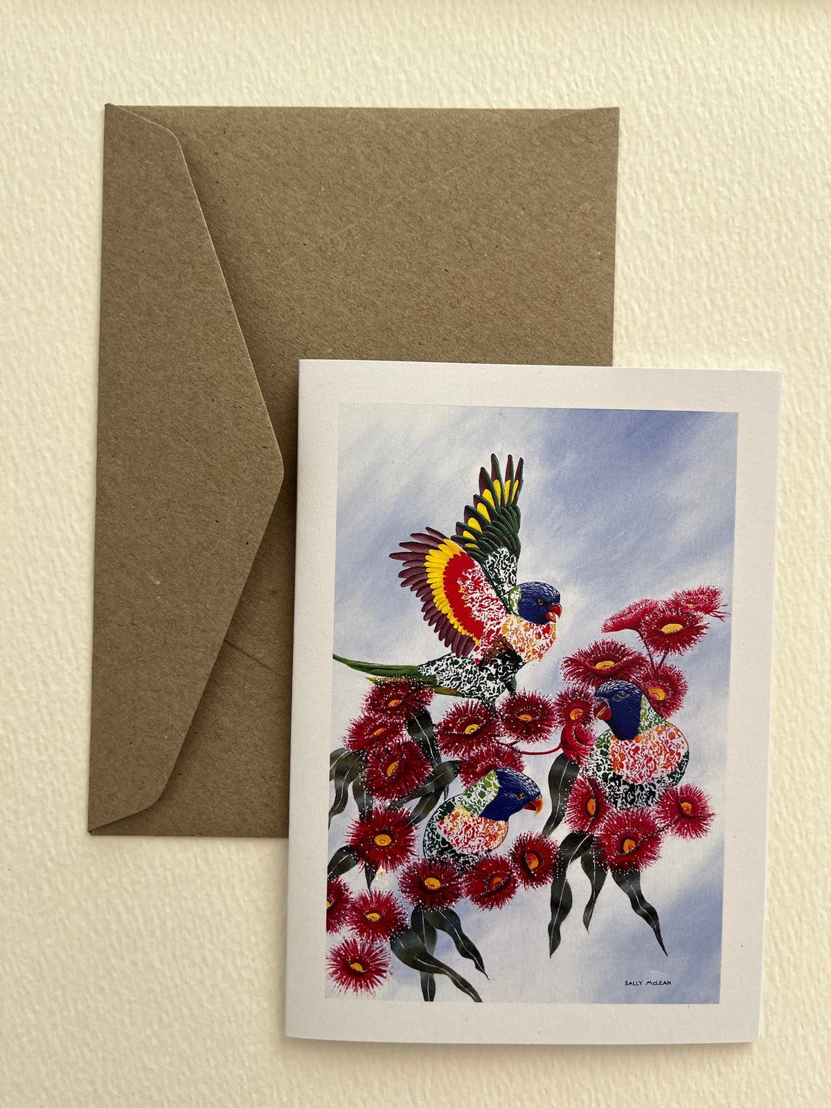 Lorikeets In Blossom | Greeting Card | Australian Wildlife