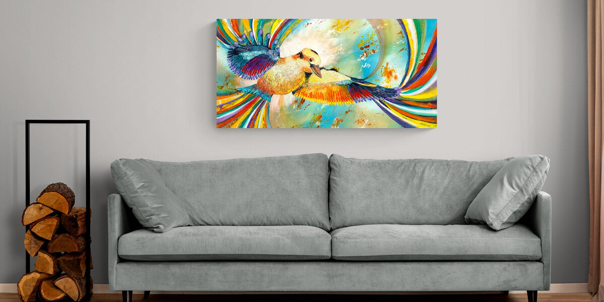Kookaburra In Flight | Acrylic Original Artwork | Australian Wildlife Art