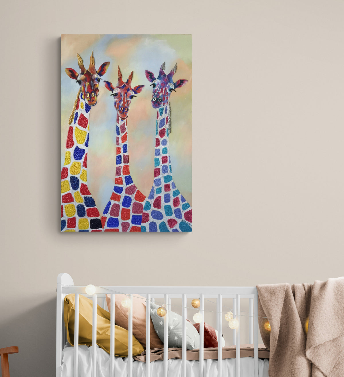 Giraffes Let's Stick Our Necks Out | Acrylic Original Artwork | Sally McLean Artist