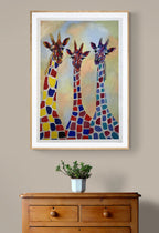 Giraffes Let's Stick Our Necks Out | Fine Art Reproduction | Multiple Sizes | Sally McLean Artist